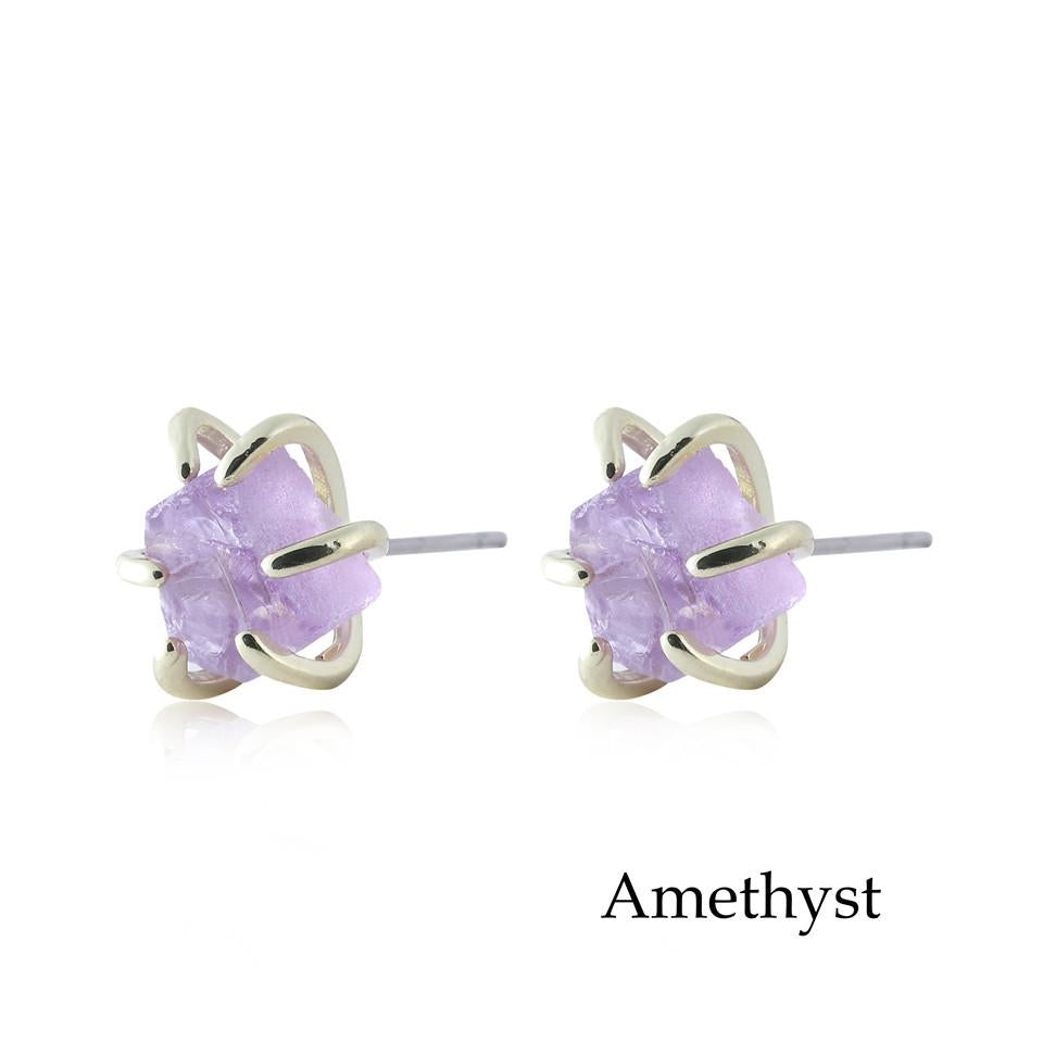 Six Paw Rough Crystal Earrings