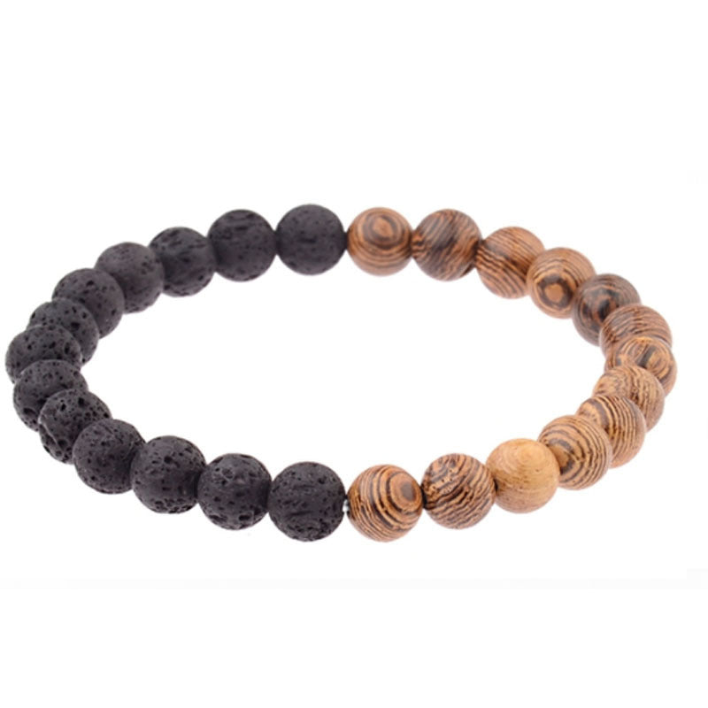 8mm Wooden Mixed Crystal Bead Bracelets