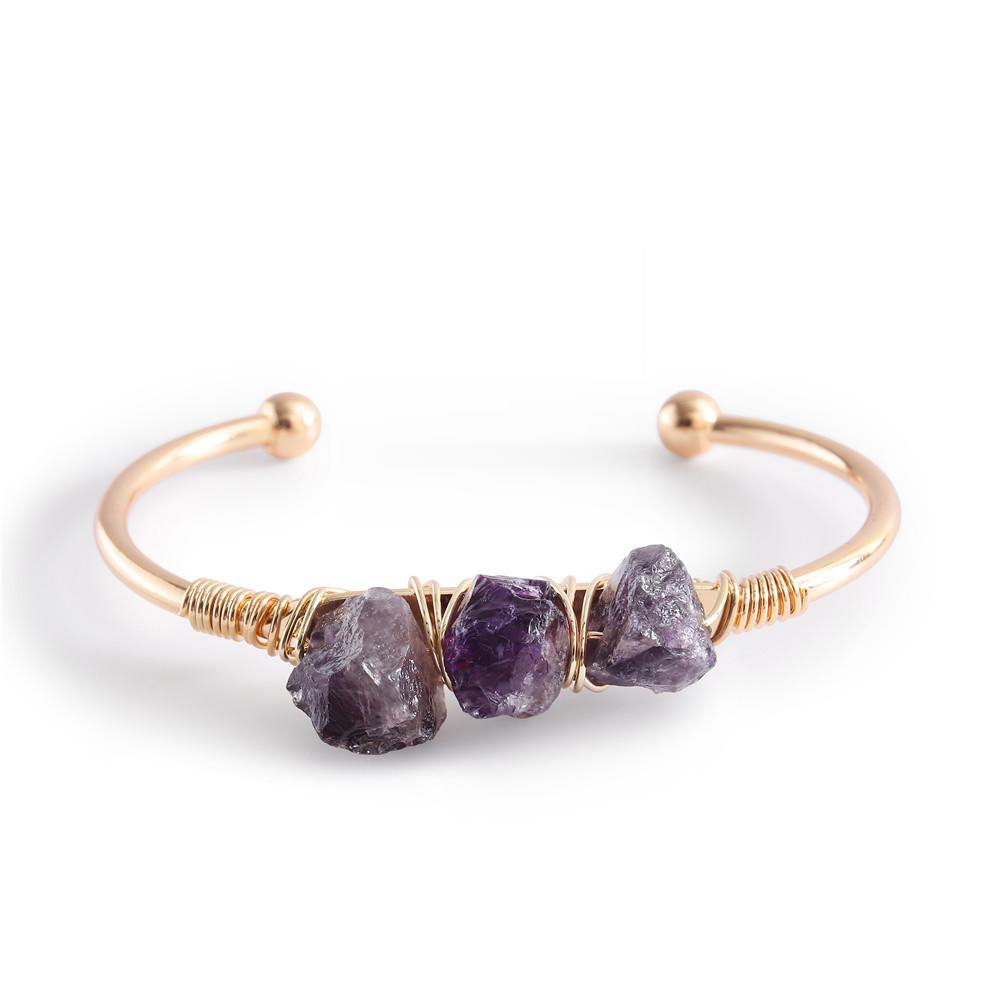 Rough Crystal Tripe Pieces Cooper Bracelets