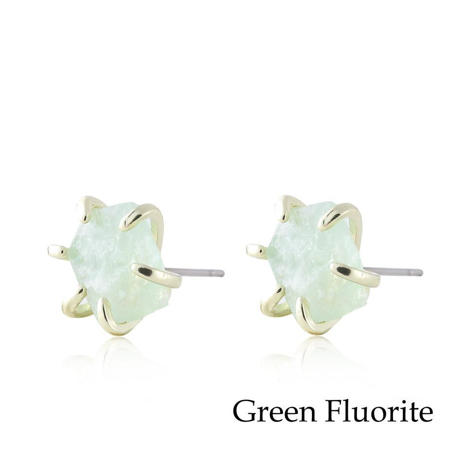 Six Paw Rough Crystal Earrings