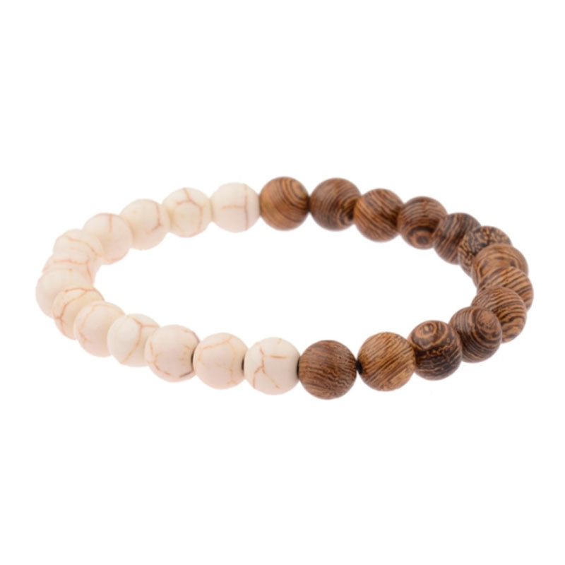 8mm Wooden Mixed Crystal Bead Bracelets