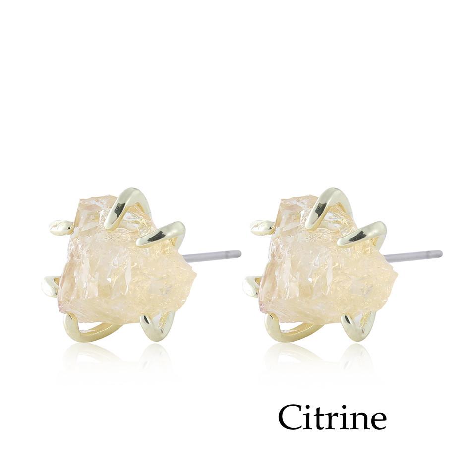 Six Paw Rough Crystal Earrings
