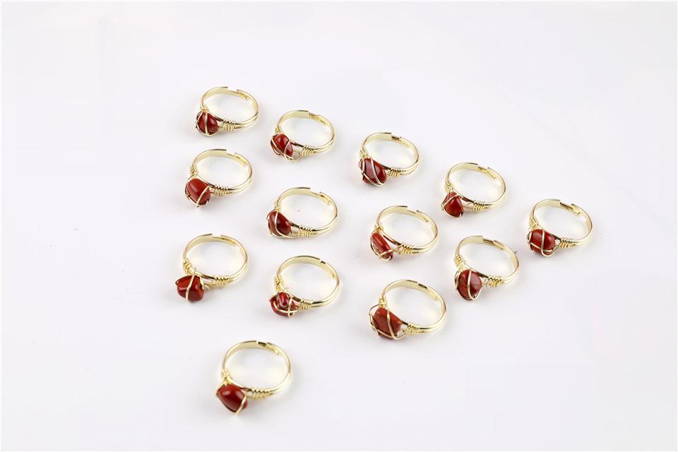Wire Wrapped Rough Crystal Cooper Rings
