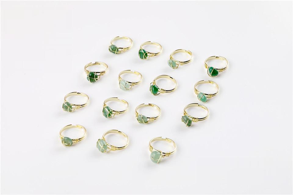 Wire Wrapped Rough Crystal Cooper Rings