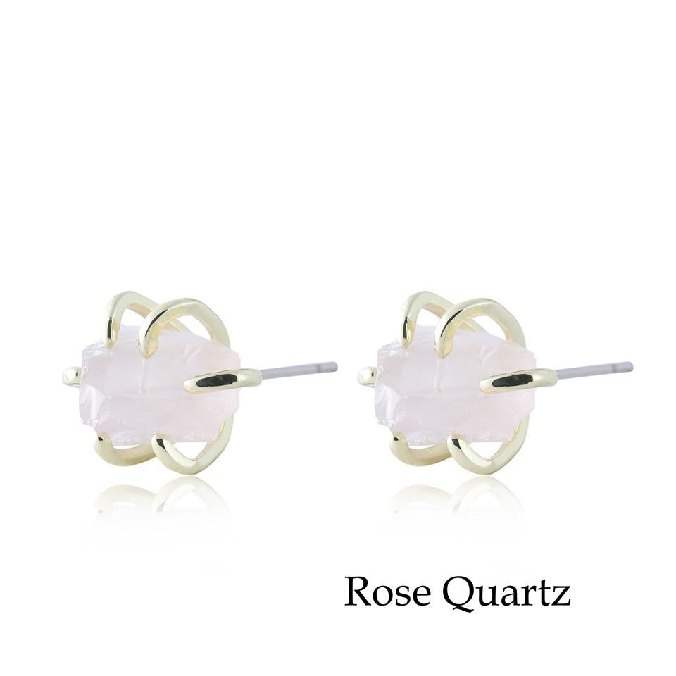 Six Paw Rough Crystal Earrings