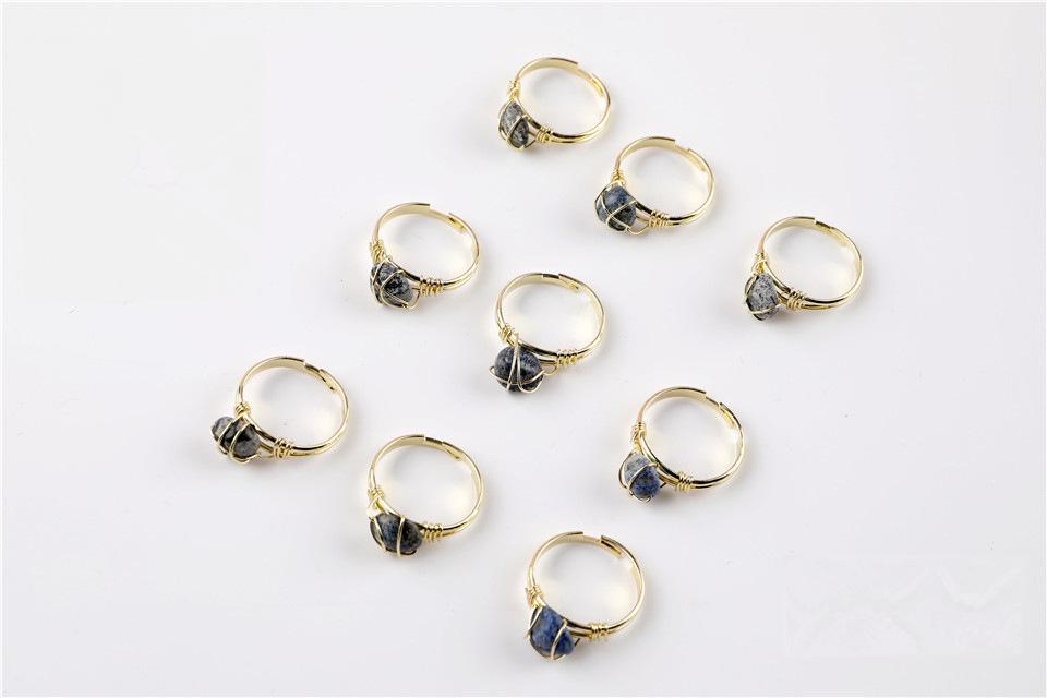 Wire Wrapped Rough Crystal Cooper Rings