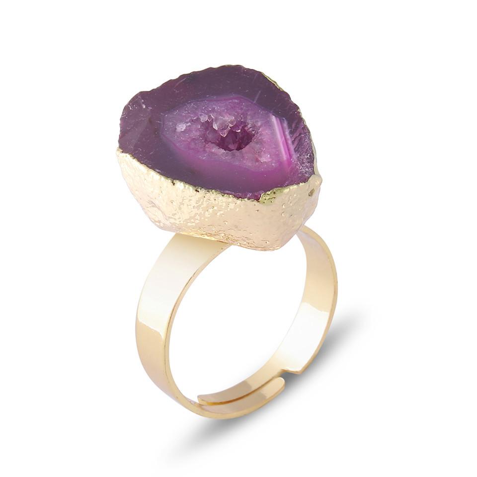 Crystal Druzy Cluster Rings