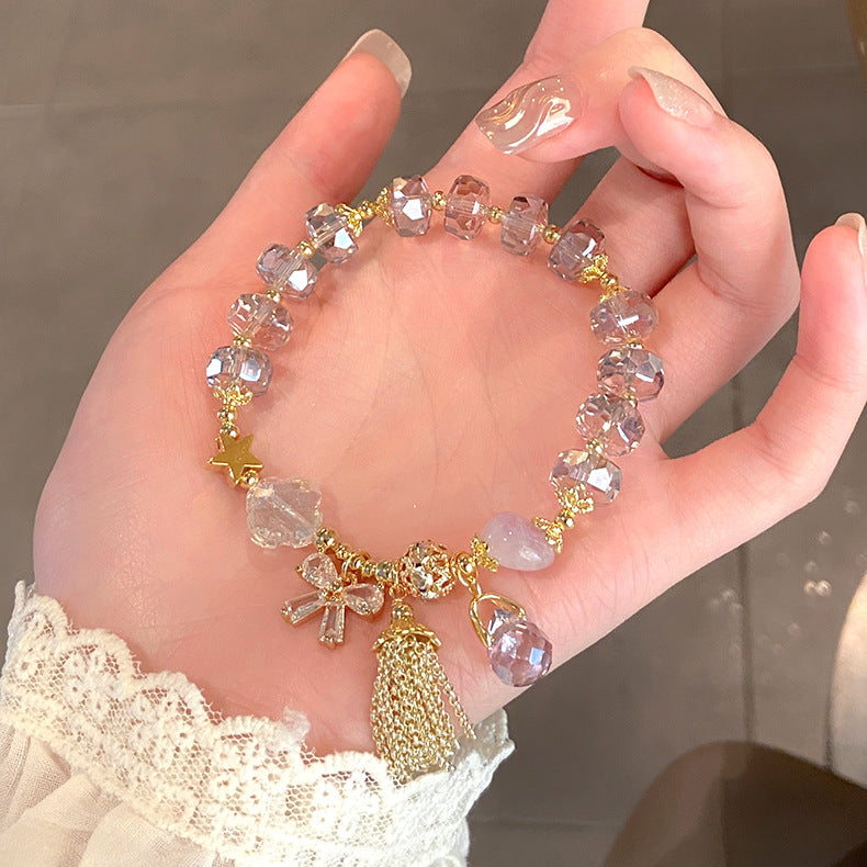 Princess Style Elegant Amethyst Jade Tassel Bracelets