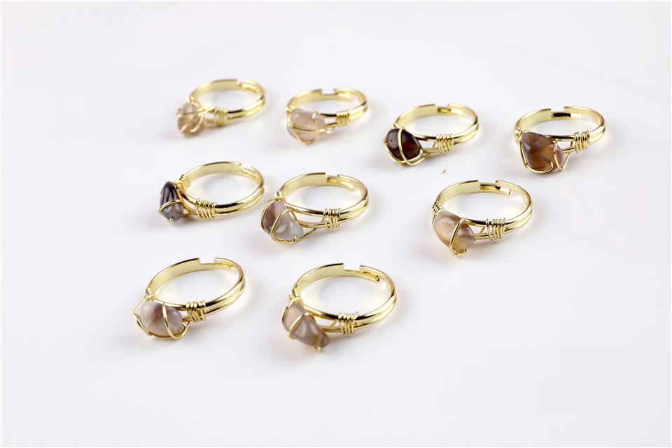 Wire Wrapped Rough Crystal Cooper Rings