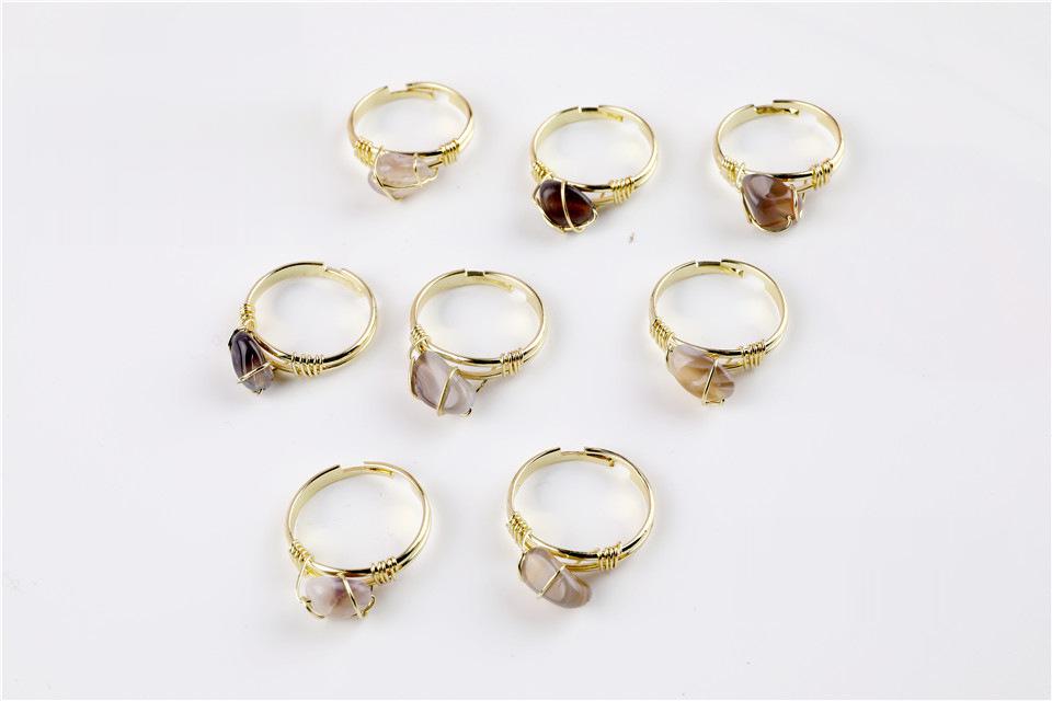 Wire Wrapped Rough Crystal Cooper Rings