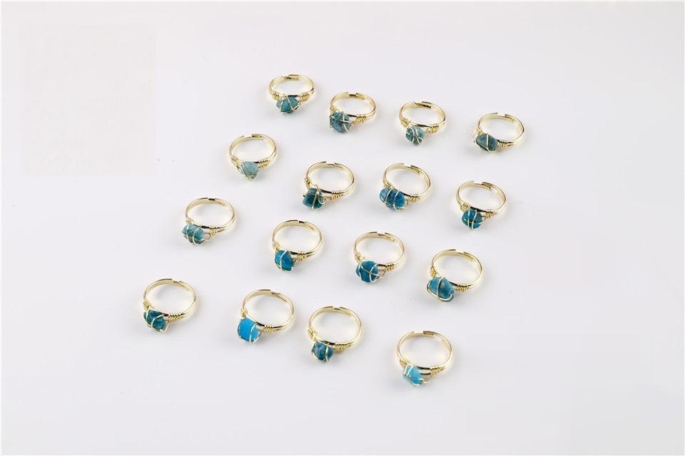 Wire Wrapped Rough Crystal Cooper Rings