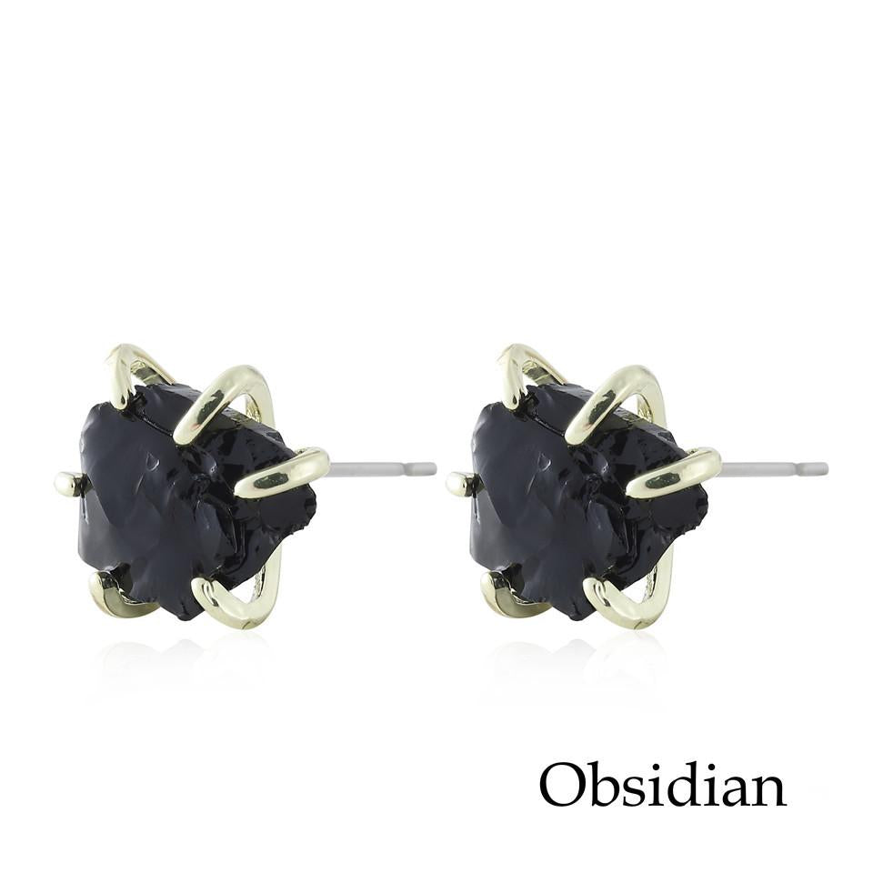 Six Paw Rough Crystal Earrings