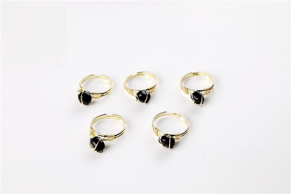 Wire Wrapped Rough Crystal Cooper Rings