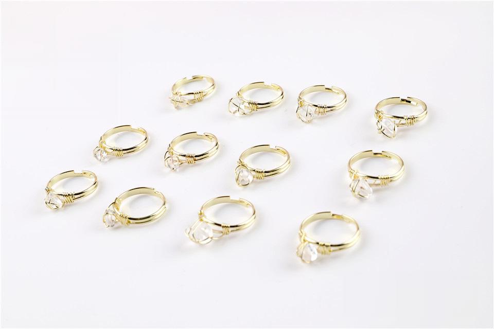 Wire Wrapped Rough Crystal Cooper Rings