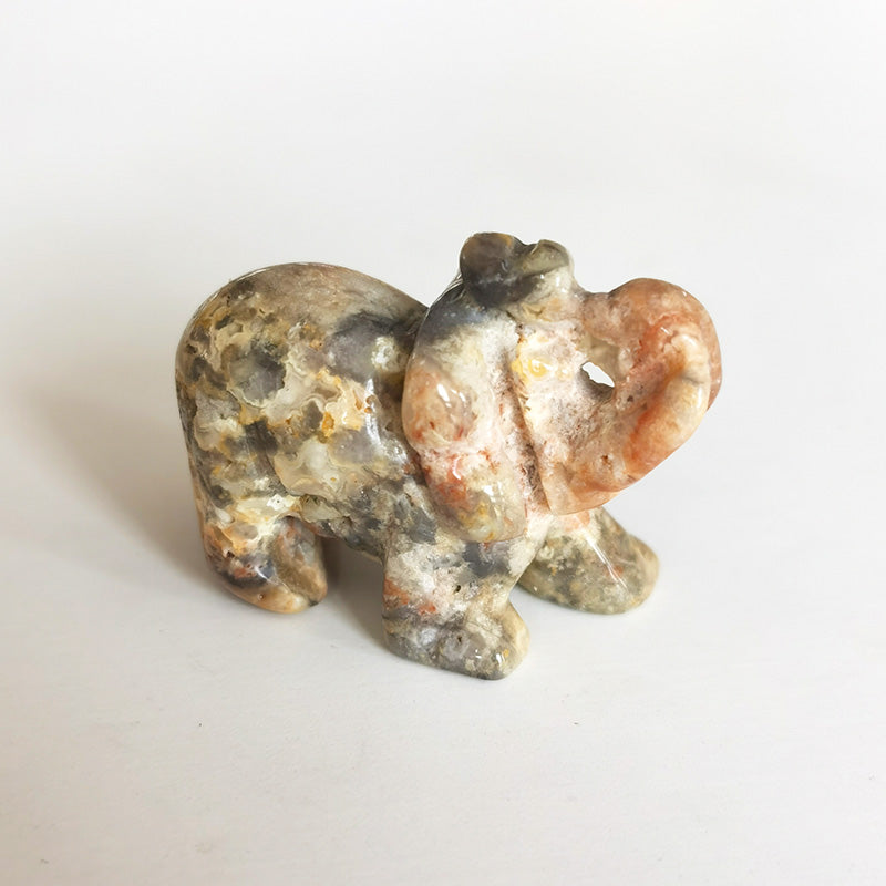 Crazy Agate Elephant 1.5 Inch