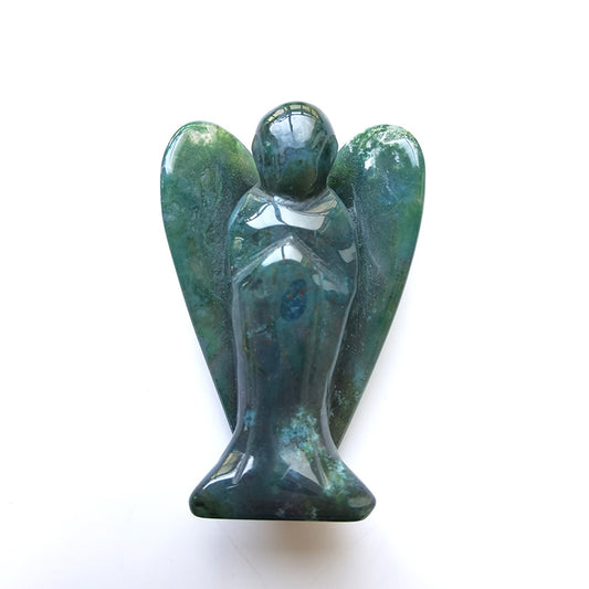 Moss Agate Angel 3 Inch