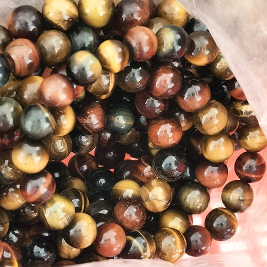 Tri-color Tiger Eye Stone Bead Bracelets