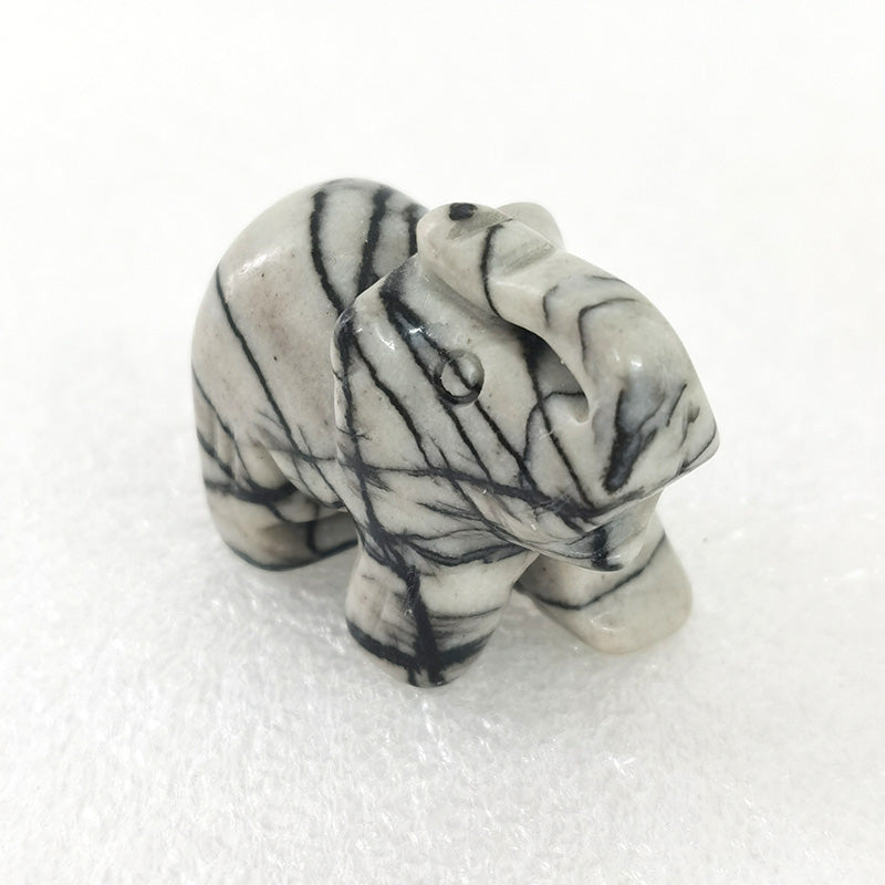 Black Net Stone Elephant 1.5 Inch