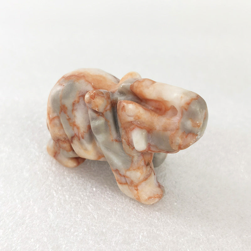 Red Net Stone Elephant 2 Inch