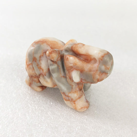 Red Net Stone Elephant 2 Inch
