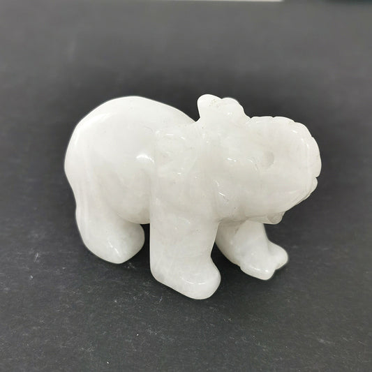 White Jade Elephant 2 Inch