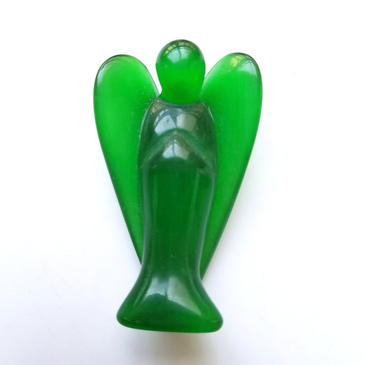 Green Cat Eye Stone Angel 3 Inch