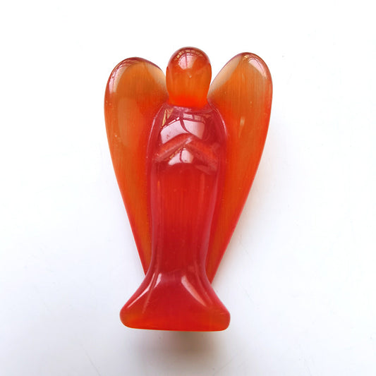 Red Cat Eye Stone Angel 3 Inch