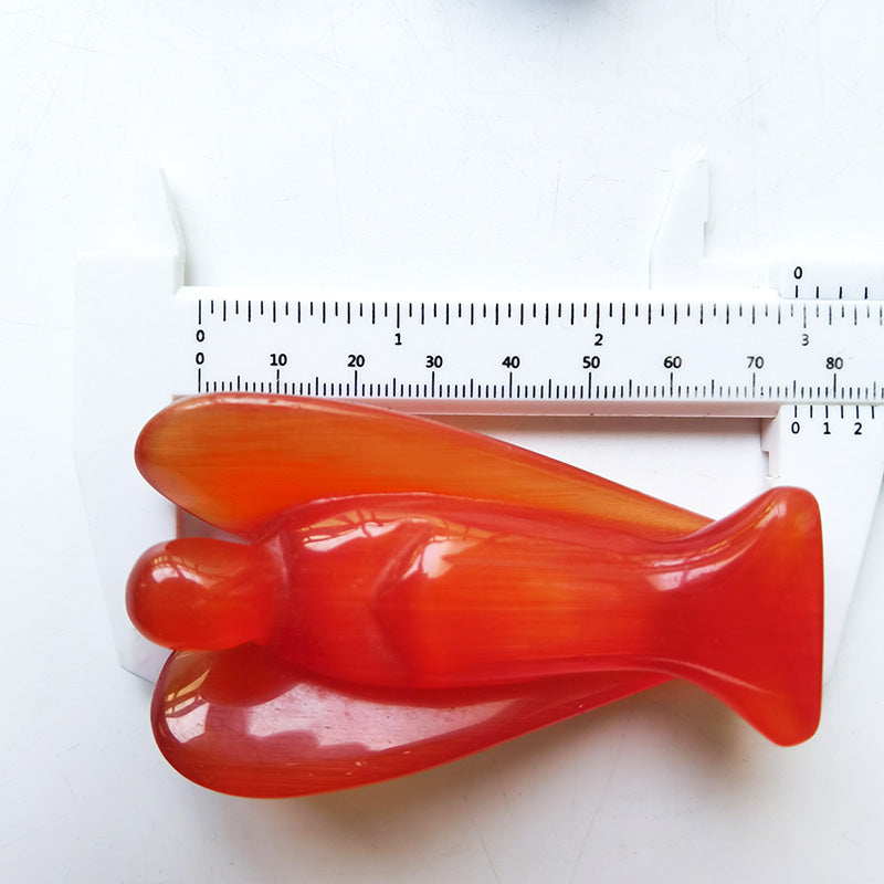 Red Cat Eye Stone Angel 3 Inch