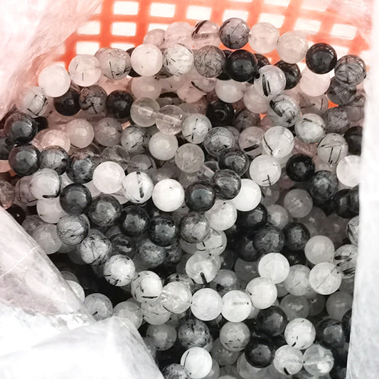 Black Rutilated Quartz Bead Bracelets