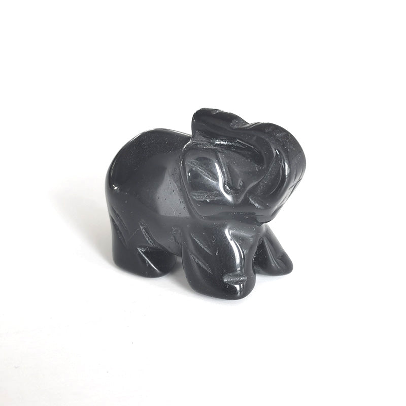 Black Obsidian Elephant 1.5 Inch
